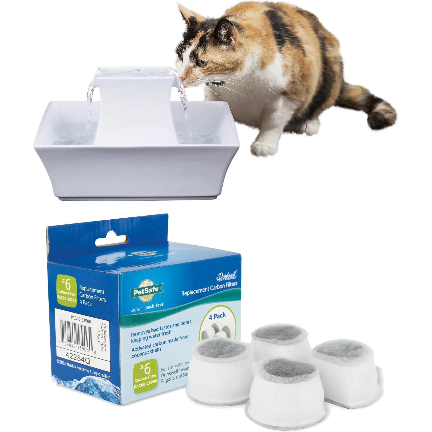 PetSafe Drinkwell Pagoda Ceramic Dog and Cat Fountain with