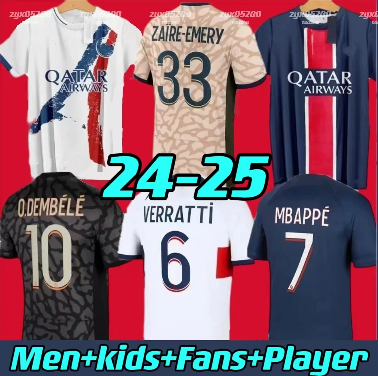 24 25 Maillot Mbappe Soccer Jerseys Men Kids Kits 23 24 Player Version Training Pre Match 2024 Maglia Paris Home Away Football Shirt Hakimi Fabian Vitinha O Dembele