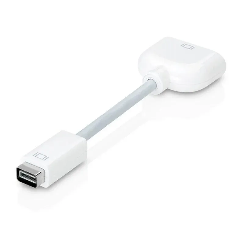 Mini DVI To VGA Adapter Mini-DVI Male To VGA Female Monitor Video Adapter Cable for Apple MacBook White