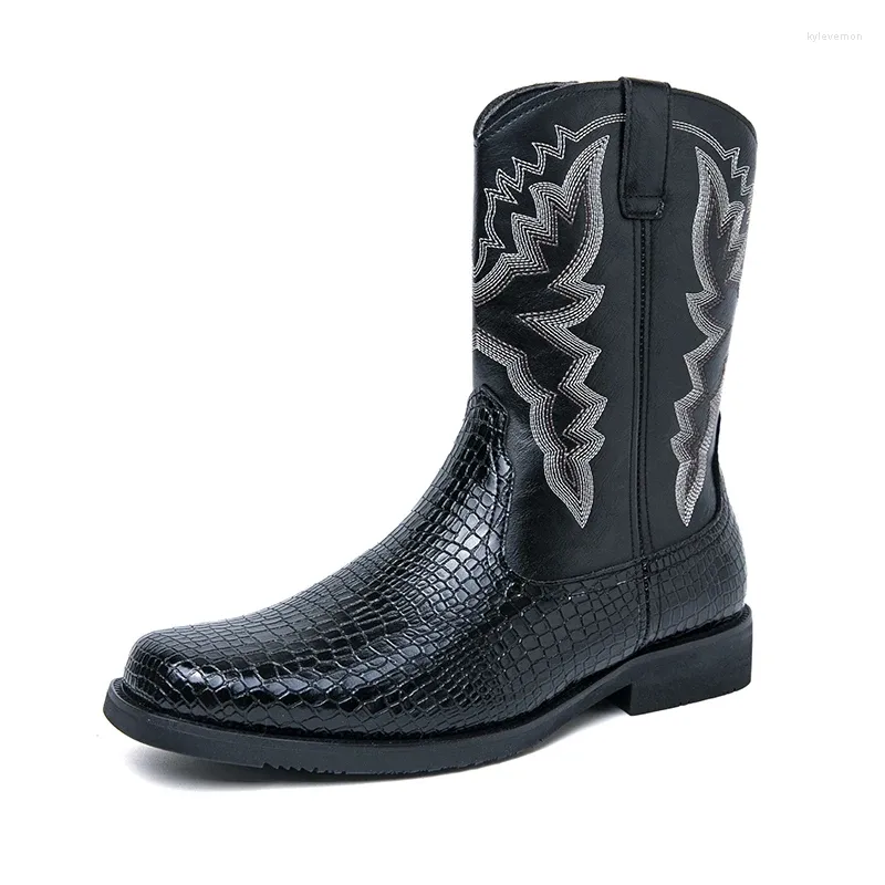 Boots Winter Classic Men's Ankle High Quality Embroidered Trendy Top Shoes Banquet Business Dress Free Delivery