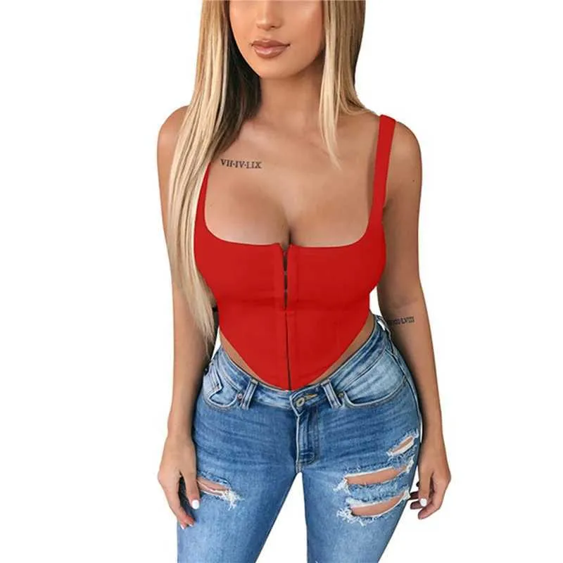 Tanks pour femmes Camis Xingqing Femmes Sexy Crop Top Summer Slveless Square Coll Couleur solide Cardigan Femmes Crop-Top Woman Vêtements Tops Mujer Y240420