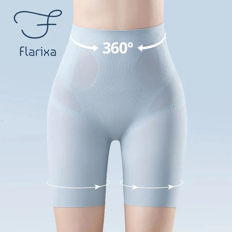 Flarixa Seamless Body Shapers Women Ultra Thin Ice Silk Safety Shorts High Waist Flat Belly Reducing Panties Slimming Underwear 240420