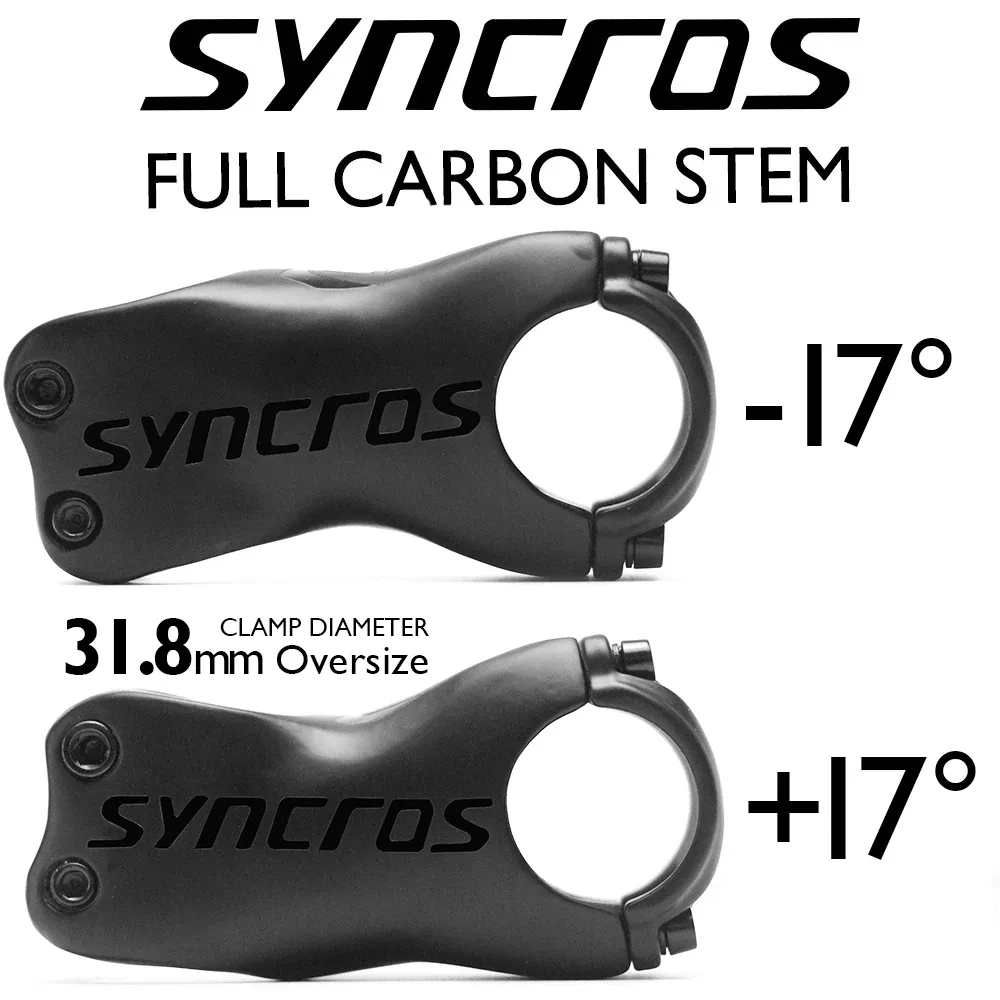 أضواء Syncros Ultra Light Carbon MTB زاوية جذع الدراجة 6/17 درجة 60/70/80/90/110/110/120 مم SL SL إكسسوارات الطريق MTB