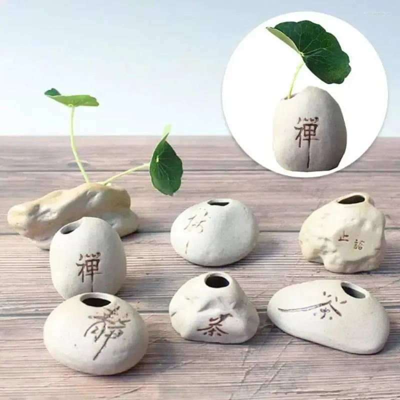 Vasen kreative Steinform Vase Blumentopfzubehör Keramik Stoare Home Desktop Ornamente kleine frische Einsätze Mini