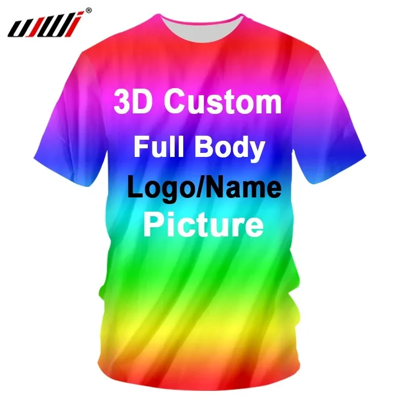 UJWI 3D Print Custom Womenments Tshirts Polyester Cotton Polyester Termizes Factory Dropship DIY Compleination Clothing Clothing Racing 240408