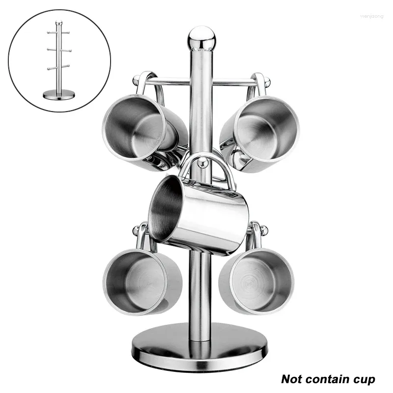 Kitchen Storage 1Pc Nordic Stainless Steel Cup Holder Countertop Mug Display Stand Drinkware Hanging Shelf