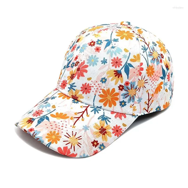 Tapas de pelota 2024 Spring Summer Polyester estampado Casquette Capilla de béisbol Sombreros ajustables al aire libre para mujeres 22