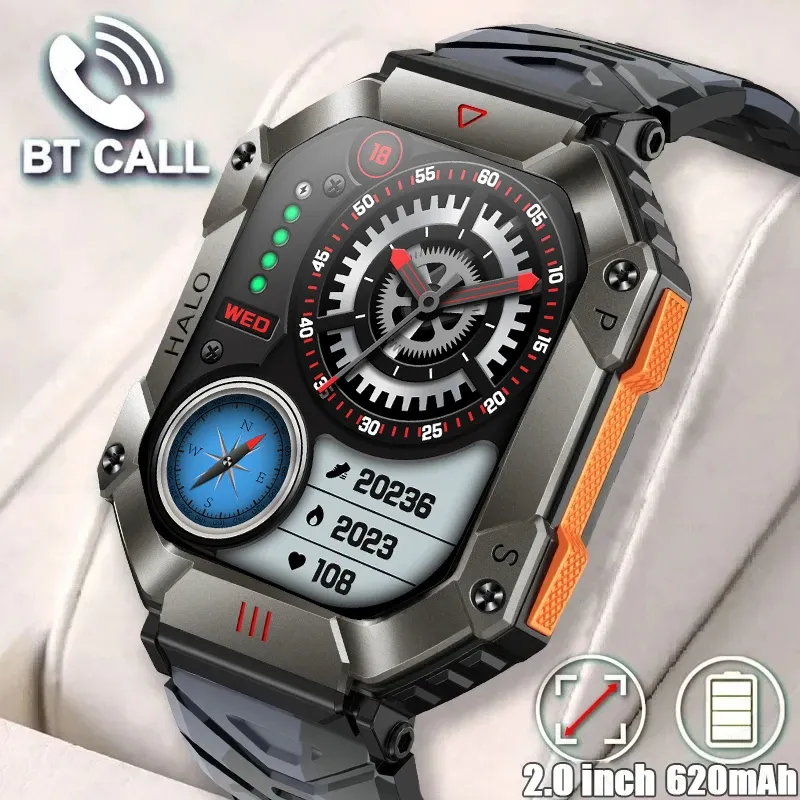 Controle 2023New bt Call Smart Watch Men IP68 Relógios à prova d'água ao ar livre Fitness Tracker Monitor Smartwatch para Android iOS