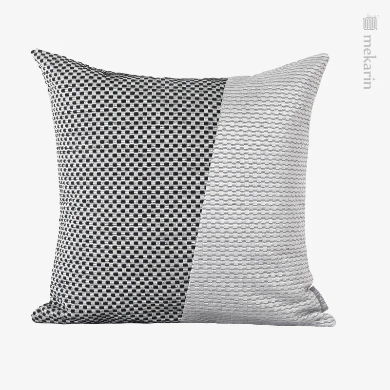 Pillow Model Room Home Sofa Black And White Geometric Checkered Bedroom Square Outdoor Garden Pillowcase