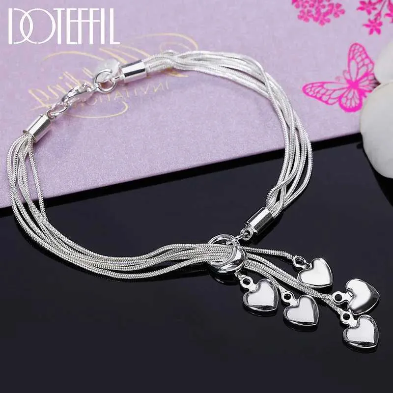 Pulseras de cadena Charmas de boda Heart Lovel Lady Lady Valentine Regalo Beautiful Fashion Women Jewelry 8 pulgadas 20cm Y240420