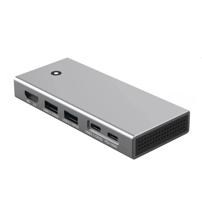 Typec Docking Station M.2 Zwei Protokolle 4K Hdmicompatible PD100W USB3.2 10 Gbit / s schnelles USB -Adapter für Laptops -Umwandlung 240419