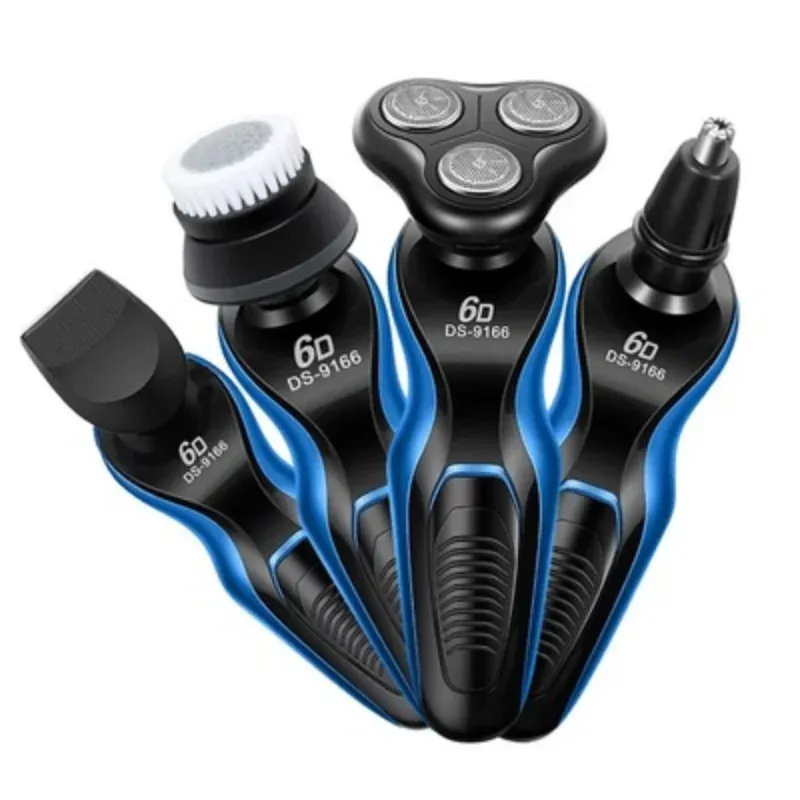 Shavers 6d 4 in 1 elektrisch scheerapparaat voor mannen multifunctionele elektrische scheerschoenerscheermes usb -auto oplaadbare hele lichaam wasbare scheerapparaten