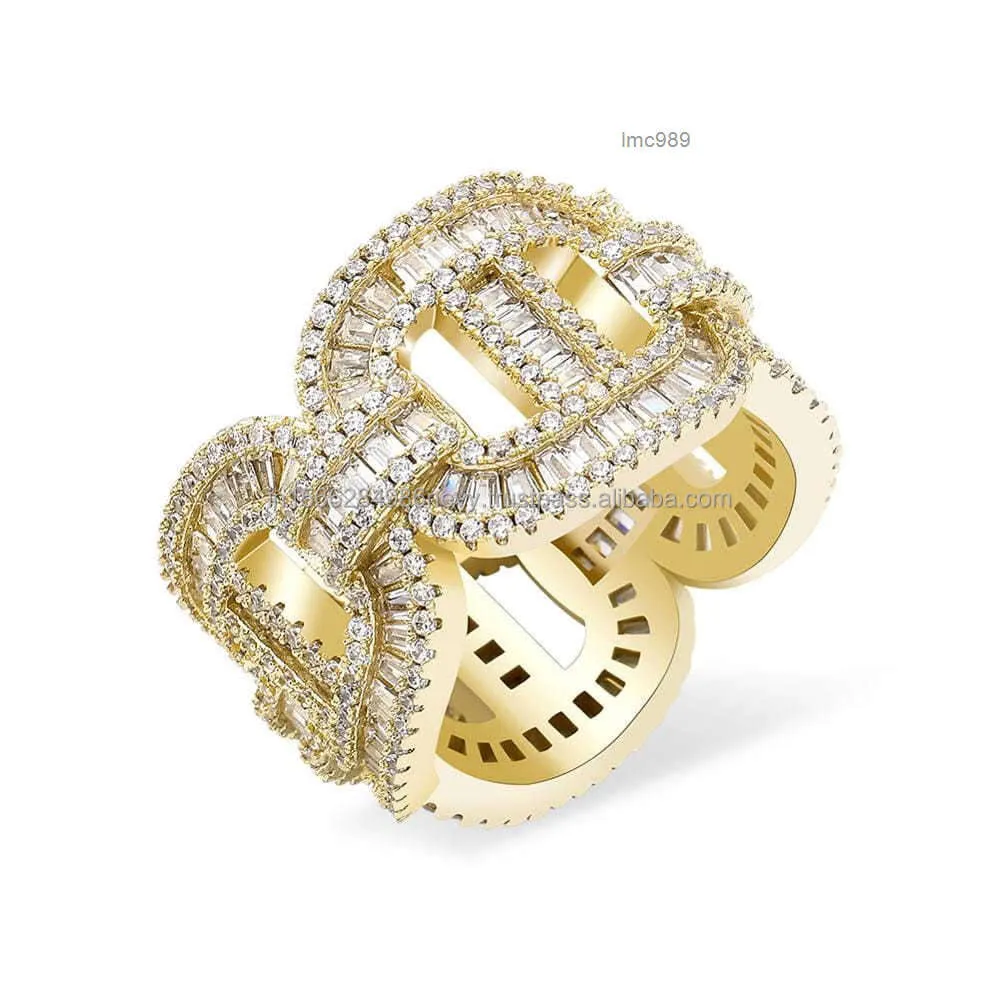 Customized Diamond Moissanit Ring 18K Gold VVS Moissanit Igi Gia Labor Zertifikat Rose Weiß Gold Hip Hop Ring für Männer Frauen