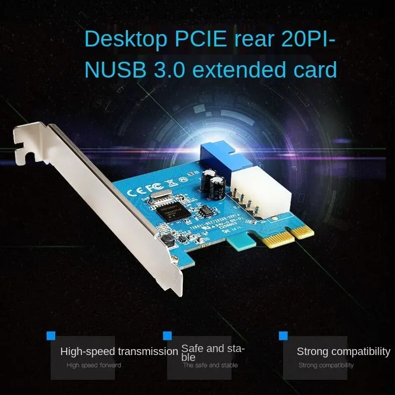 I-E-uitbreiding Extern tot interne 20pin header PCIe PCI Express-kaart met 4PIN IDE Power Connector NEC720200 Chipfor NEC720200 Chip