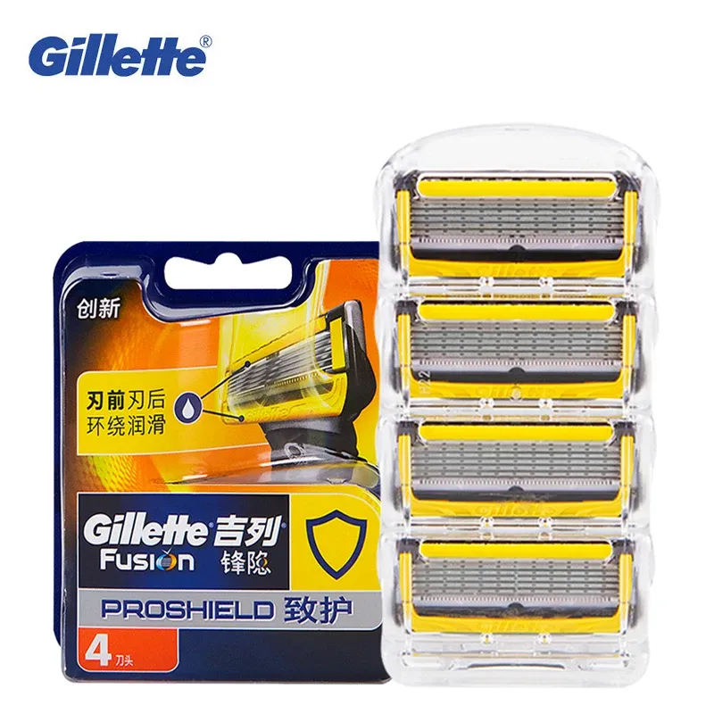 Golarka gillette fusion proshield brzytwa manualna golenia broda golarki golarki łopatki Mężczyźni twarz opieka bezpieczeństwo włosów 4PCS