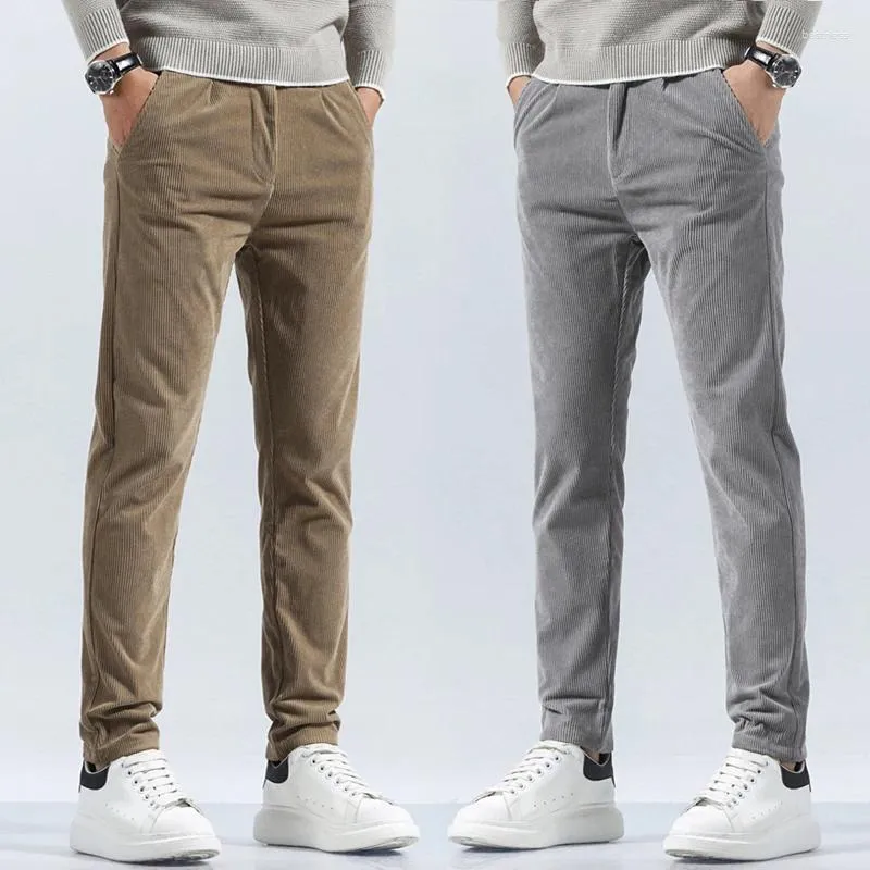 Calça masculina Cordamento de calças retas regulares