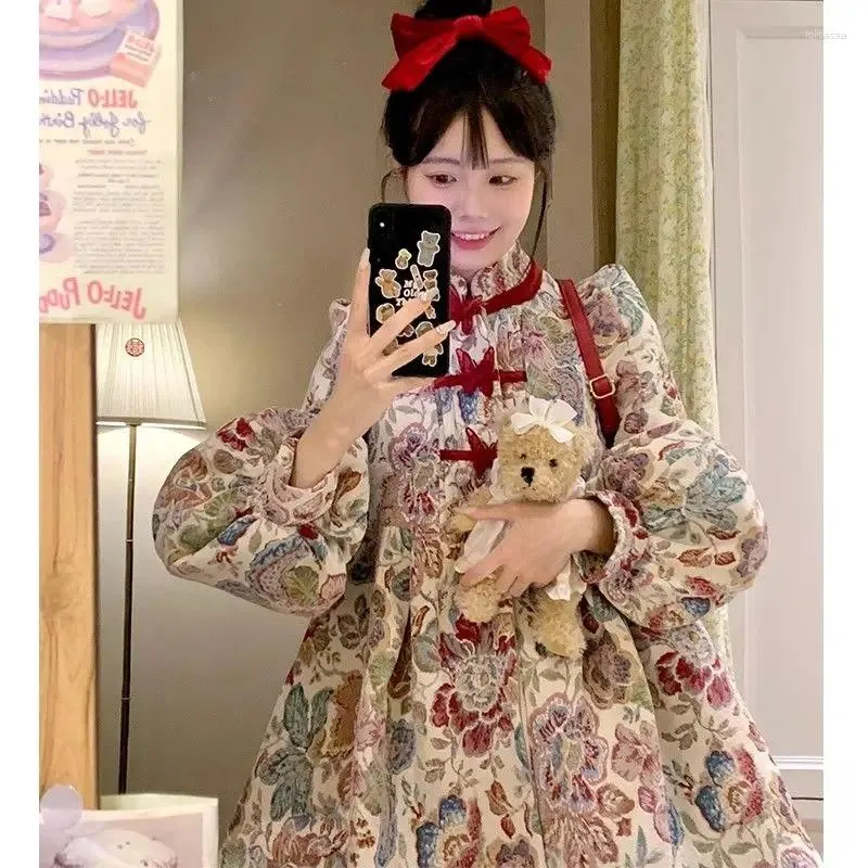 Robes décontractées xgoth les femmes rétro habillées de style chinois