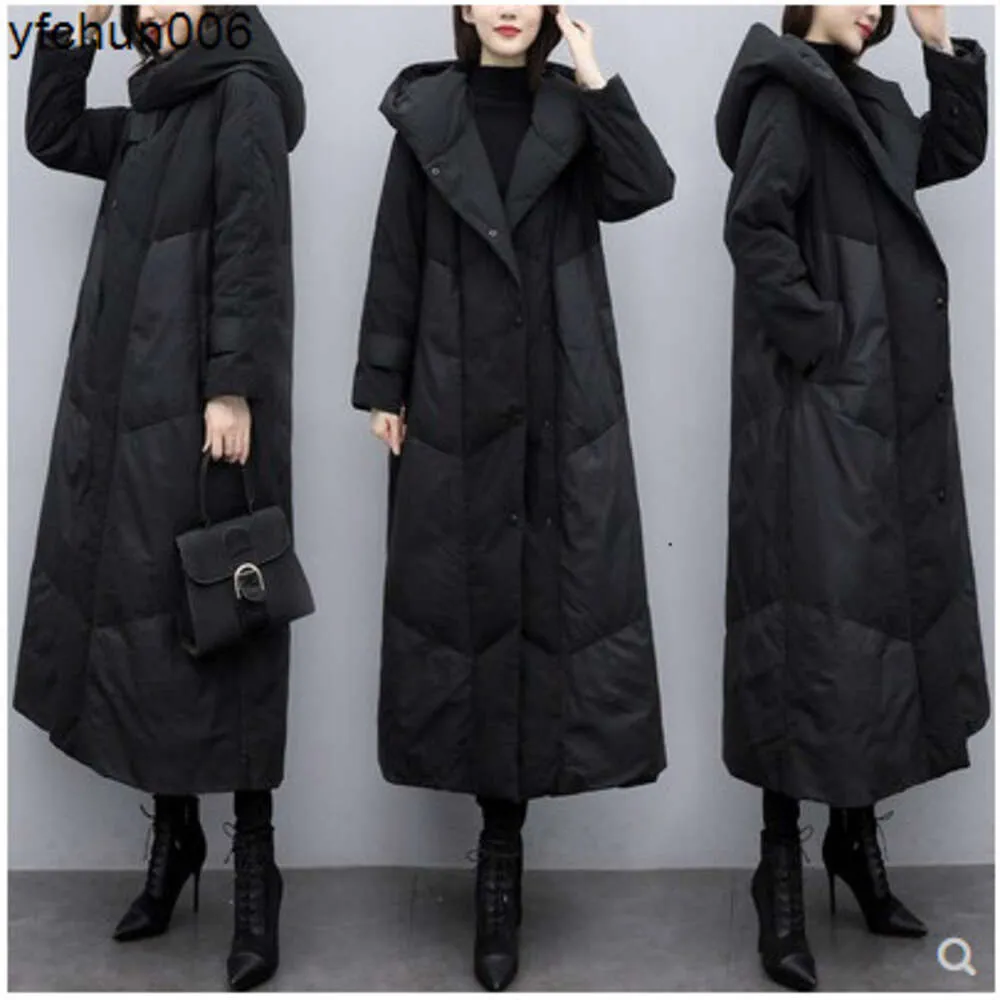 Neue große Womens Winter Mode dickte Mantelversion lose und extra lang knielange Lederjacke {Kategorie} G1YV