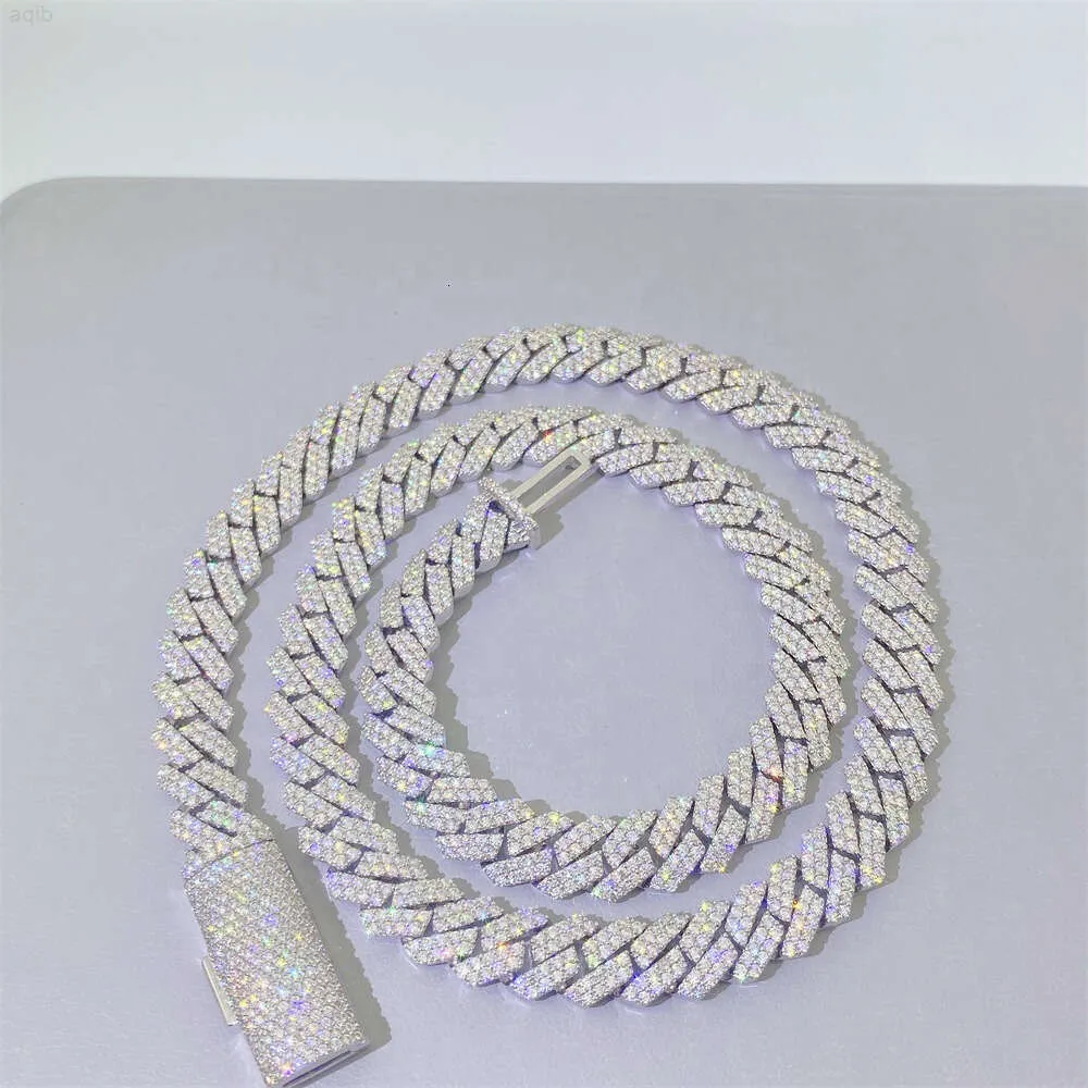Prezzo di fabbrica 925 Sterling Silver 10mm VVS Neckery Cowelry Cowelry Necklace Women Cuban Link Chain