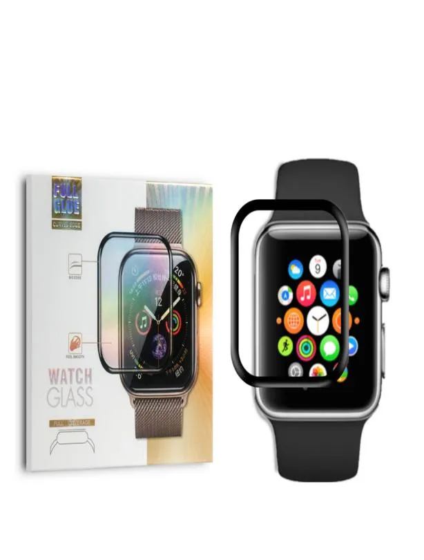 3D zakrzywiony krawędź pełna klej iwatch szklany ochraniacz ekranu dla Apple Watch 6 5 4 3 2 1 38quot 40quot 42quot44quot3054433