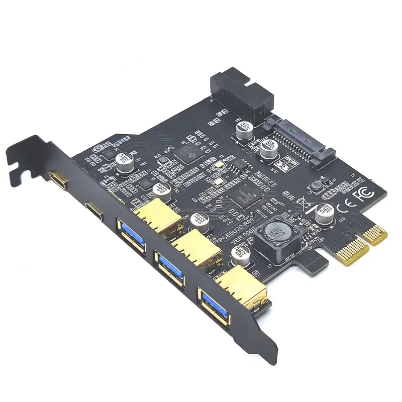 アダプタータイプC USB 3.2 GEN1 PCIE CARD HUB USB 3.0 PCI Express Board PCIE PCI E USB 3アダプター乗数USB3 3.1コントローラーライザーカード