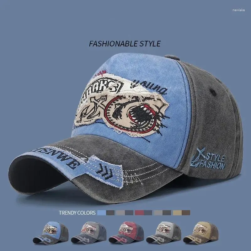 Ballkappen Four Seasons gewaschen Vintage Distelted Curvy Brimmer Cap Herren Frauenmodet Patch Stickerei Sonne Verstellbar