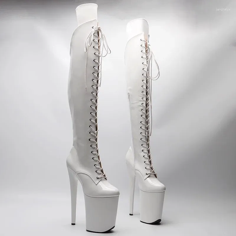 Dance Shoes Auman Ale 23CM/9inches PU Upper Sexy Exotic High Heel Platform Party Women Boots Pole 096