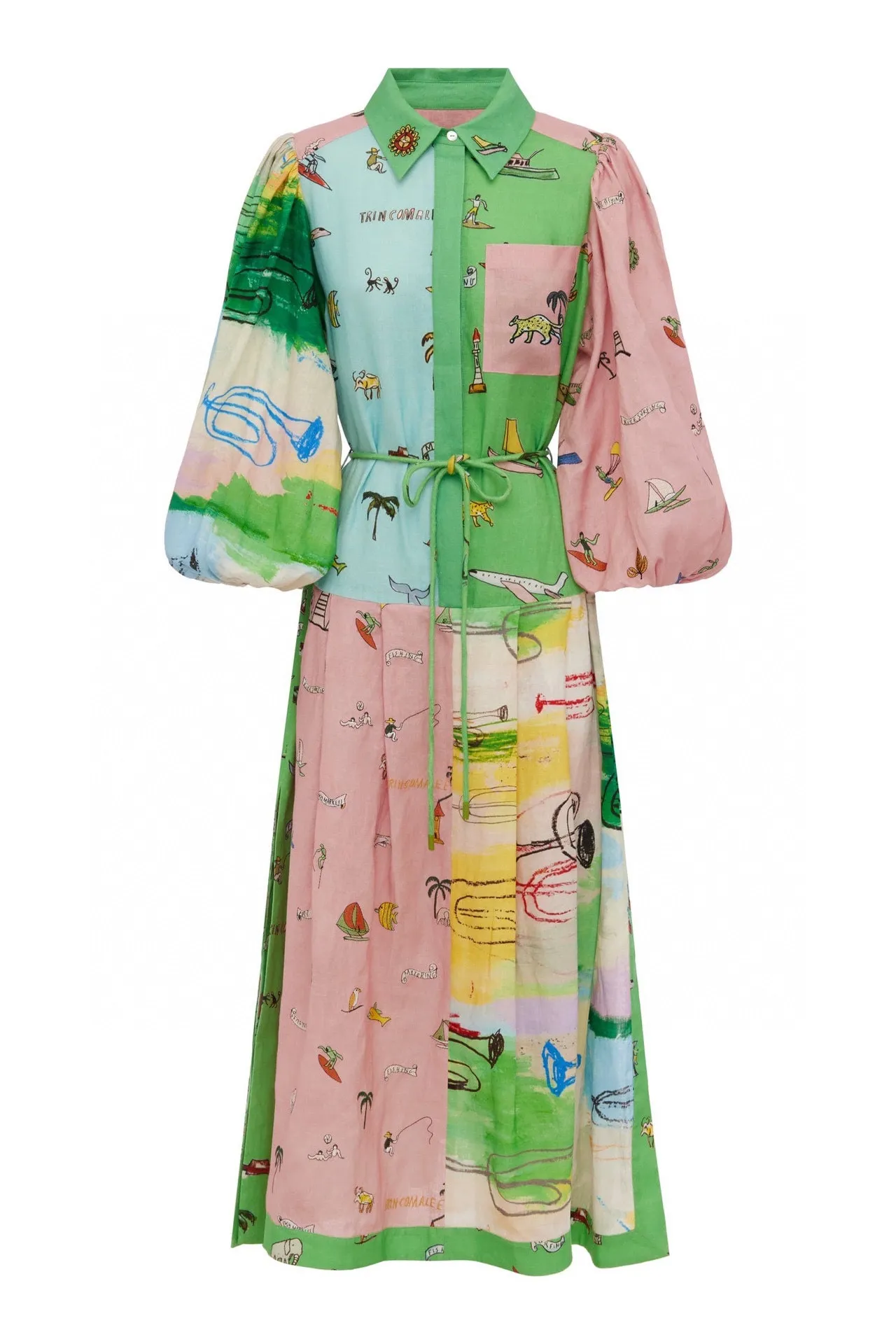 Elegant Linen Party Dress: Pink Embroidered Bubble Sleeves, Slimming Fit,  Long Sleeve Designer Dress - Australian Design from Dhgate Basic & Casual  Dresses - price 347.74