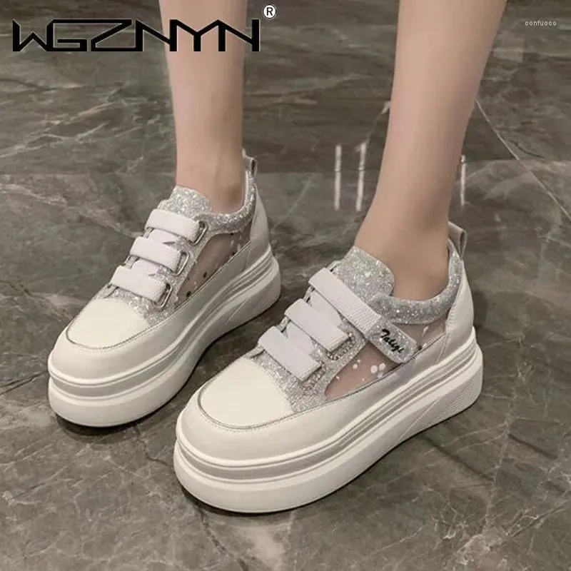 Casual Buty Platforma damska Kobieta Mokasyna okrągły stóp Modis Wedge Basket 2024 Sneaker All-Match Clogs Oryginalne skórzane lato