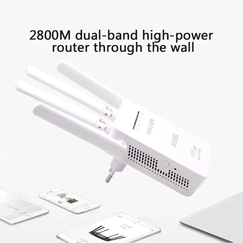 Маршрутизаторы Mini Wi -Fi Repeater Diffuser Diffuser Router WPS защита от Wi -Fi Extender Exe/US Plug с 4 внешними антеннами