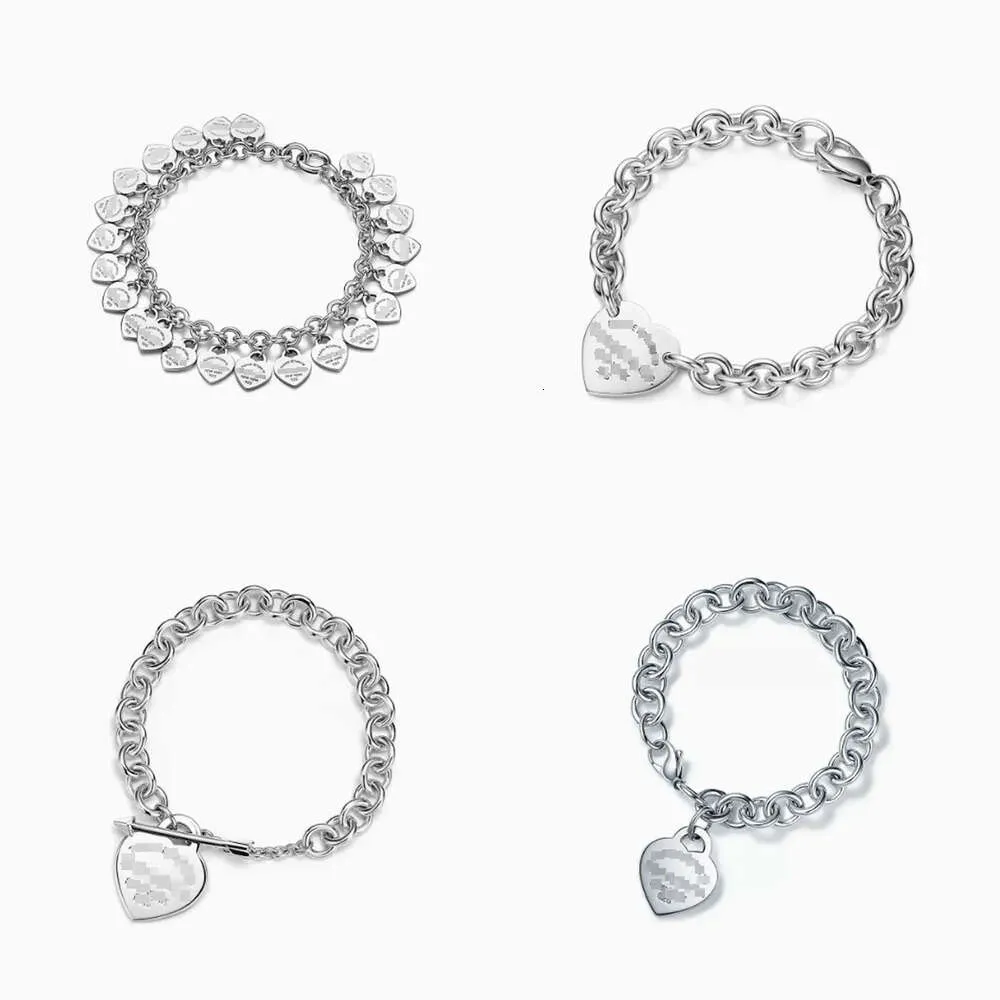 pour les femmes bracelets sterling sier en forme de coeur diamant de la tête de flèche amour chaîne de pendentif chaîne de haute qualité bijoux de bijoux copine copine wi box