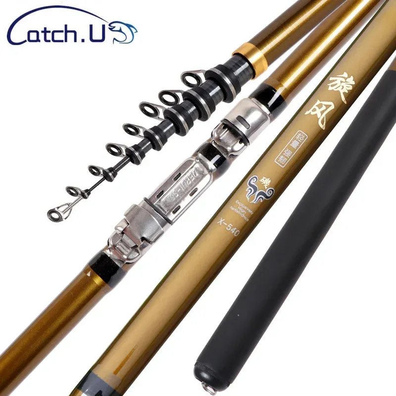 Accessories Catch.u Rock Fishing Rod Carbon Fiber Telescopic Spinning Fishing Rods 2.7m 6.3m Reservoir Pond Ocean Rock/ Beach Fshing Poles