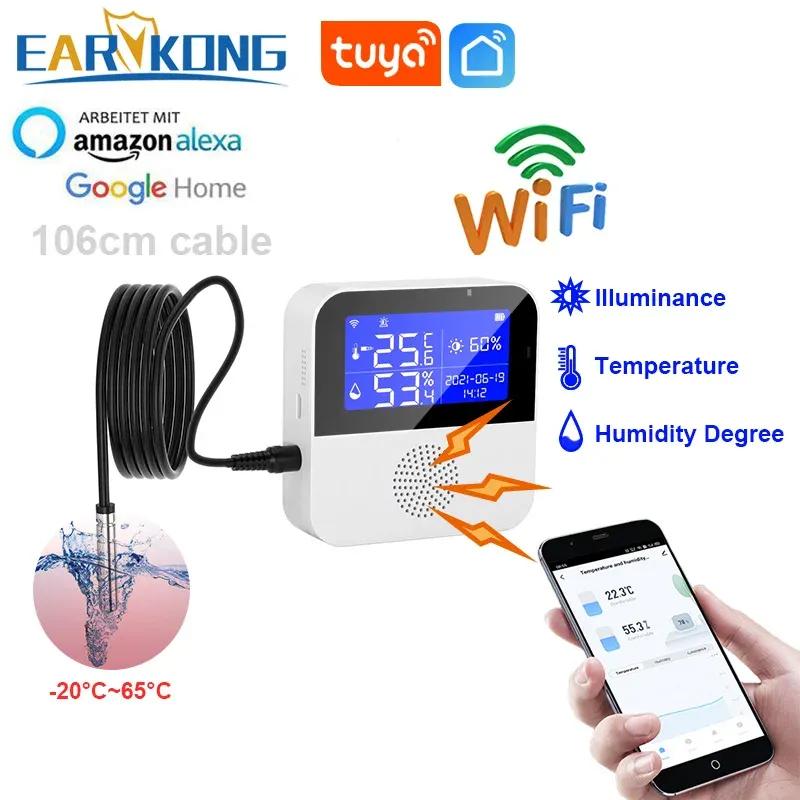 Kontrol Bağımsız Sıcaklık Nem Sensörü Elektronik Dijital Higometre Dedektörü Kapalı Akıllı Ev Termometresi Test Aleti