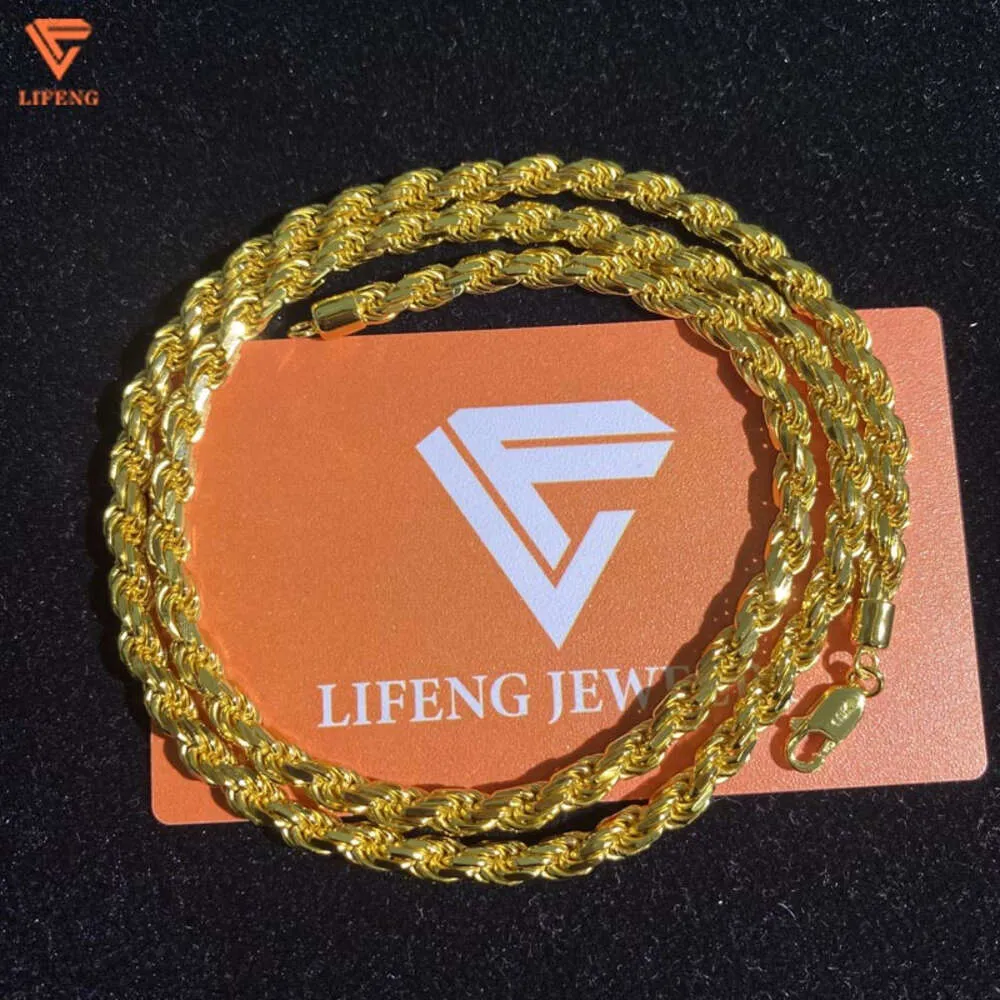 Lifeng smycken 5mm hiphop punk guld färg halsband 925 sterling silver swag twist rep kedja halsband för kvinnor mig