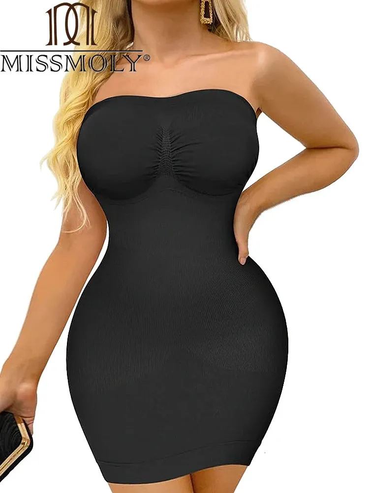 Seamless Full Slips Shapewear Strapless Bodysuit Under Dress Body Shaper Dresses Butt Lifter Tummy Control Shaping Corset 240420