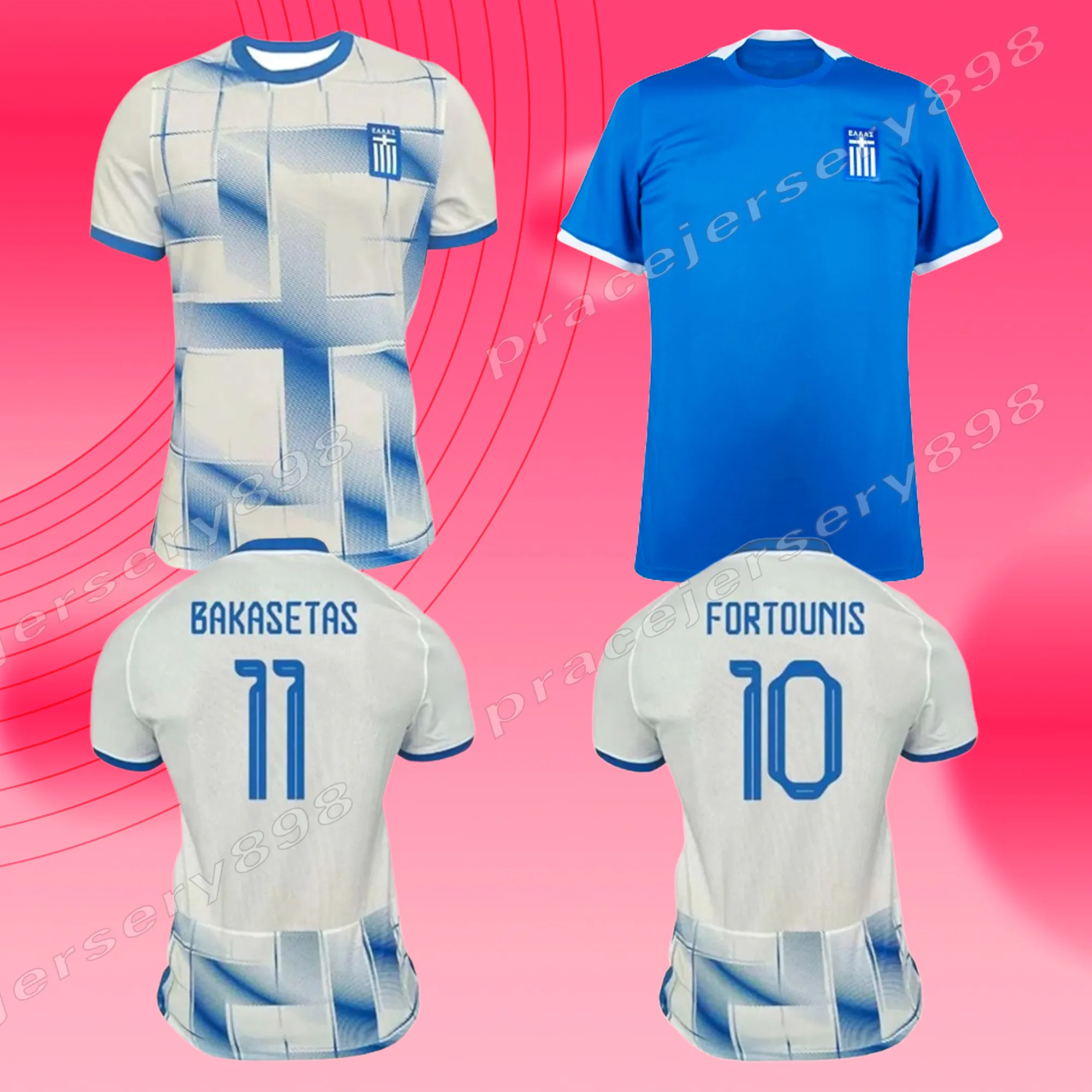 2023 2024 GRECE SOCCER JERSEYS 2024 EURO CUP BAKASETAS MASOURAS PAVILIDIS GRECE Koszulki piłkarskie Fortounis Giakoumakis Mavropanos Tsimikas Jersey