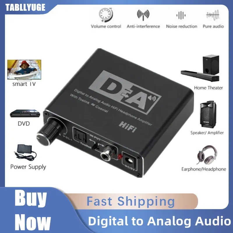 Convertisseur HIFI DAC DIGAUX TO ANOGE AUDIO Convertisseur RCA 3,5 mm AUX RCA Amplificateur de casque TOSLINK CONVERTISSEMENT DE DÉCODER OPTIQUE DAC PORTABLE DAC