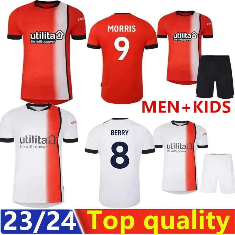 2023 2024 Luton Town Soccer Jerseys Kids Kit Home Away Third 3rd Training 23 24 Football Shirt Fan Player نسخة Maillot Foot Morris 1501