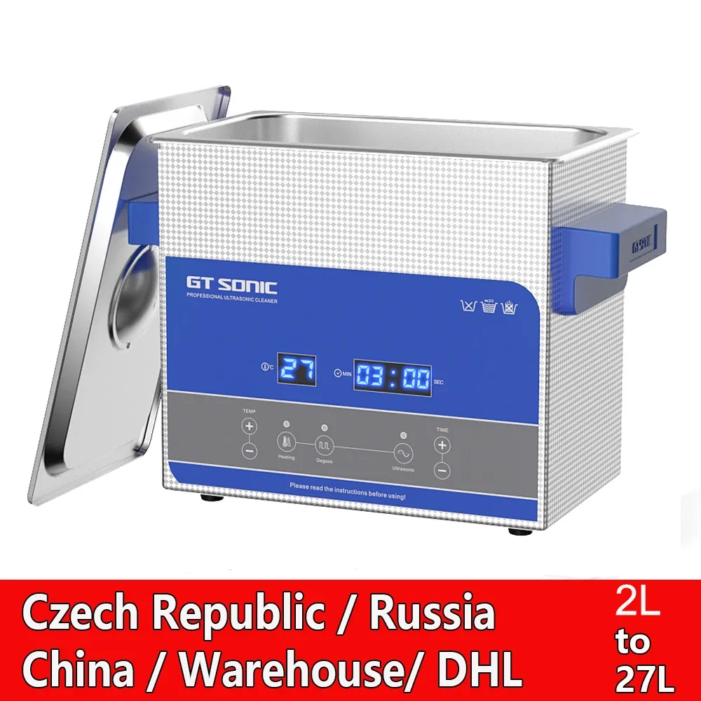 Rengörare Gtsonic Ultrasonic Cleaner Ultrasonic Bath Ultraljud Bath 2L 3L 6L 9L 13L 20L 27L Digital EU RU Local Warehouse Big Sale Pris