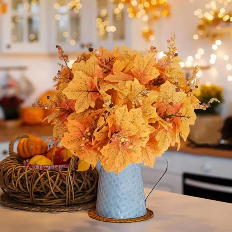 Decoratieve bloemen nep kunstmatige tak realistische details langdurige bessen thanksgiving dagdecoratie geen onderhoudsfabriek