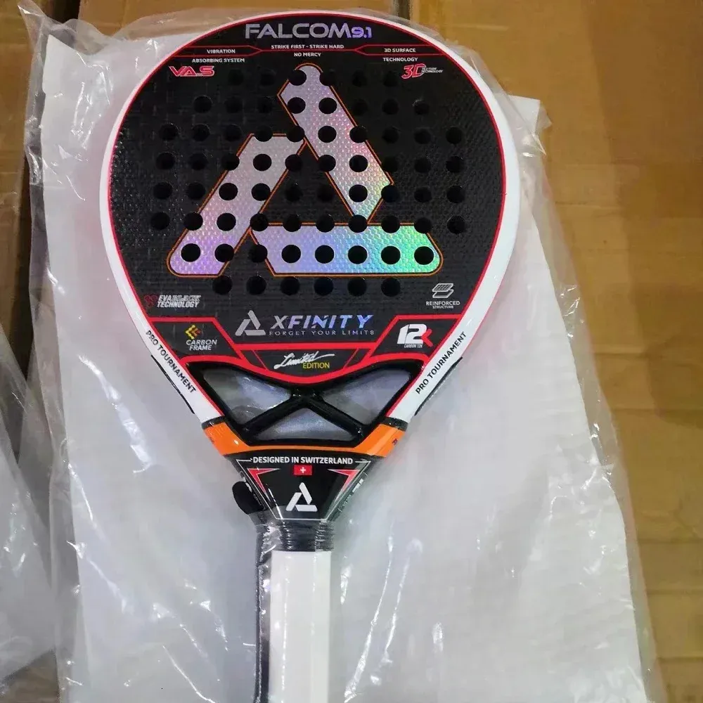Arrivée Racquet de tennis de paddle de haute qualité Infinity Falcom 91 12K Carbon Professional Padel Racket 240411