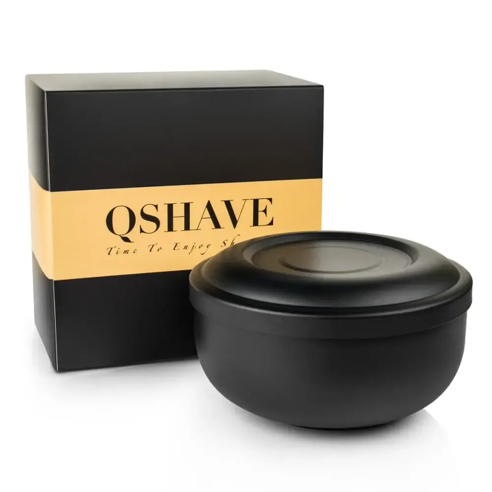 Les lames Qshave Bol à rasage en acier inoxydable noir