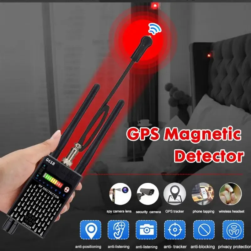 Detektor Hög känslighet Antispy GPS Magnet Detect Wireless Camera Detector Signal Automatisk detektor Finder Racker Frekvensskanning