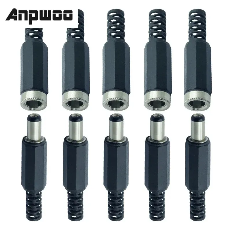 DC female male Power Plug 5.5mm x 2.1mm Male Female Jack Socket Adapter Connectors Set For DIY Projects Connector