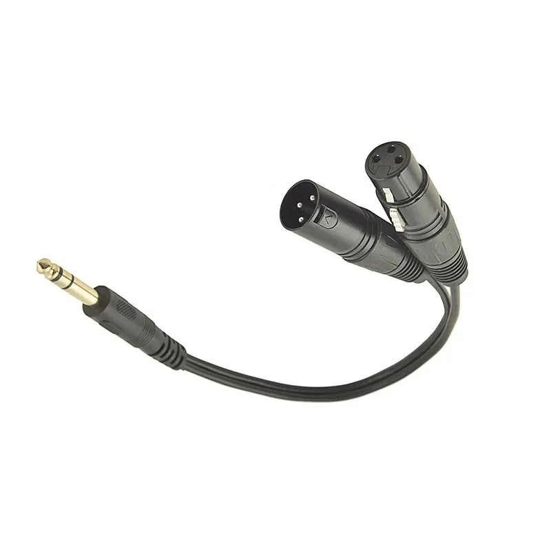 6.35 cm tot XLR Male+XLR vrouwelijke audio -adapter kabelmixer Power versterker mobiele geluidskast 6,5 cm tot XLR