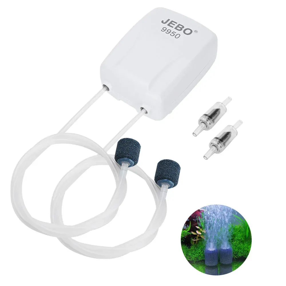 Acessórios Jebo Aquarium AC e DC Dual Finalidade Oxigênio Bomba Mudo Bomba de Oxigênio Bateria de Lítio Pesca portátil portátil Charging USB