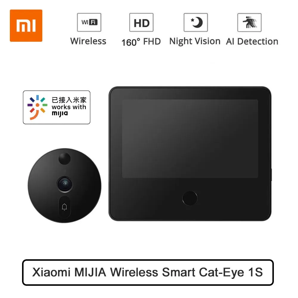 Дверная звонок Xiaomi Smart Camera Deurbel Cat Eye 1s Draadloze Video Intercom 1080p HD Camera nachtzicht bewegingsdetectie Видео Deurbel