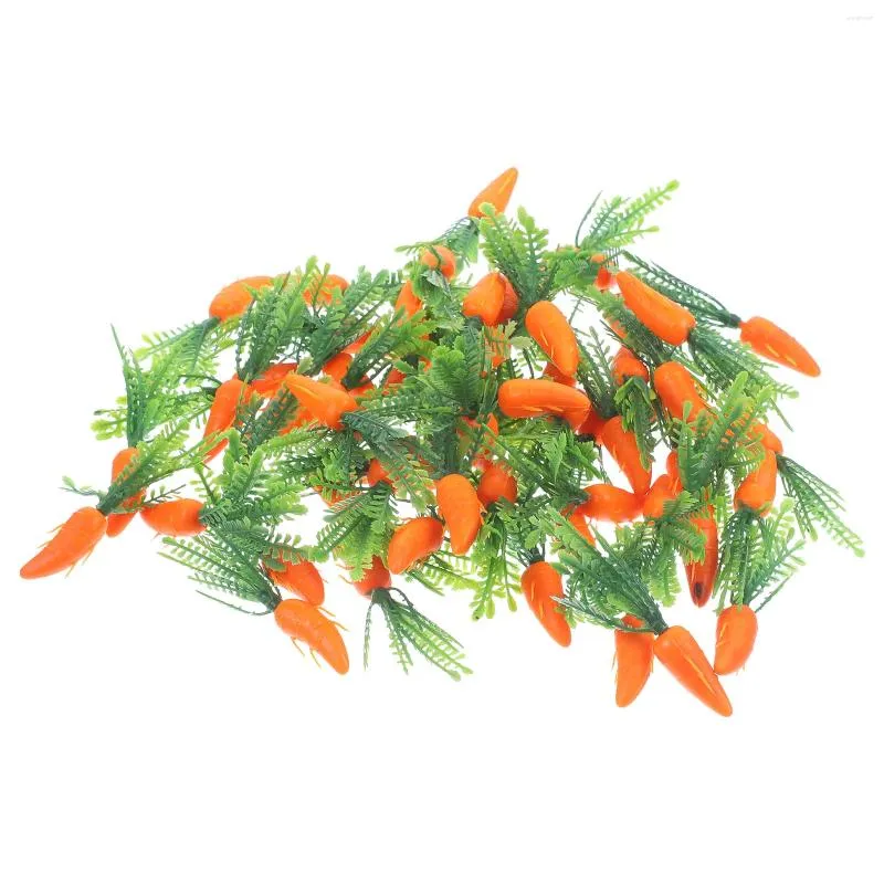 Decorative Flowers 60 Pcs Simulated Carrot Home Decor Mini Carrots Kitchen Props Artificial Ornaments Plastic Fake Lifelike For