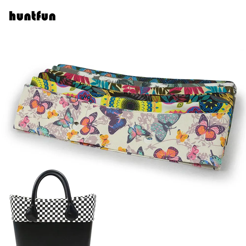 Tassen Huntfun Nieuwe trim bloemenstofafwerking voor klassieke Mini Obag Handbagcotton Fabric Decorating for O Tag Body