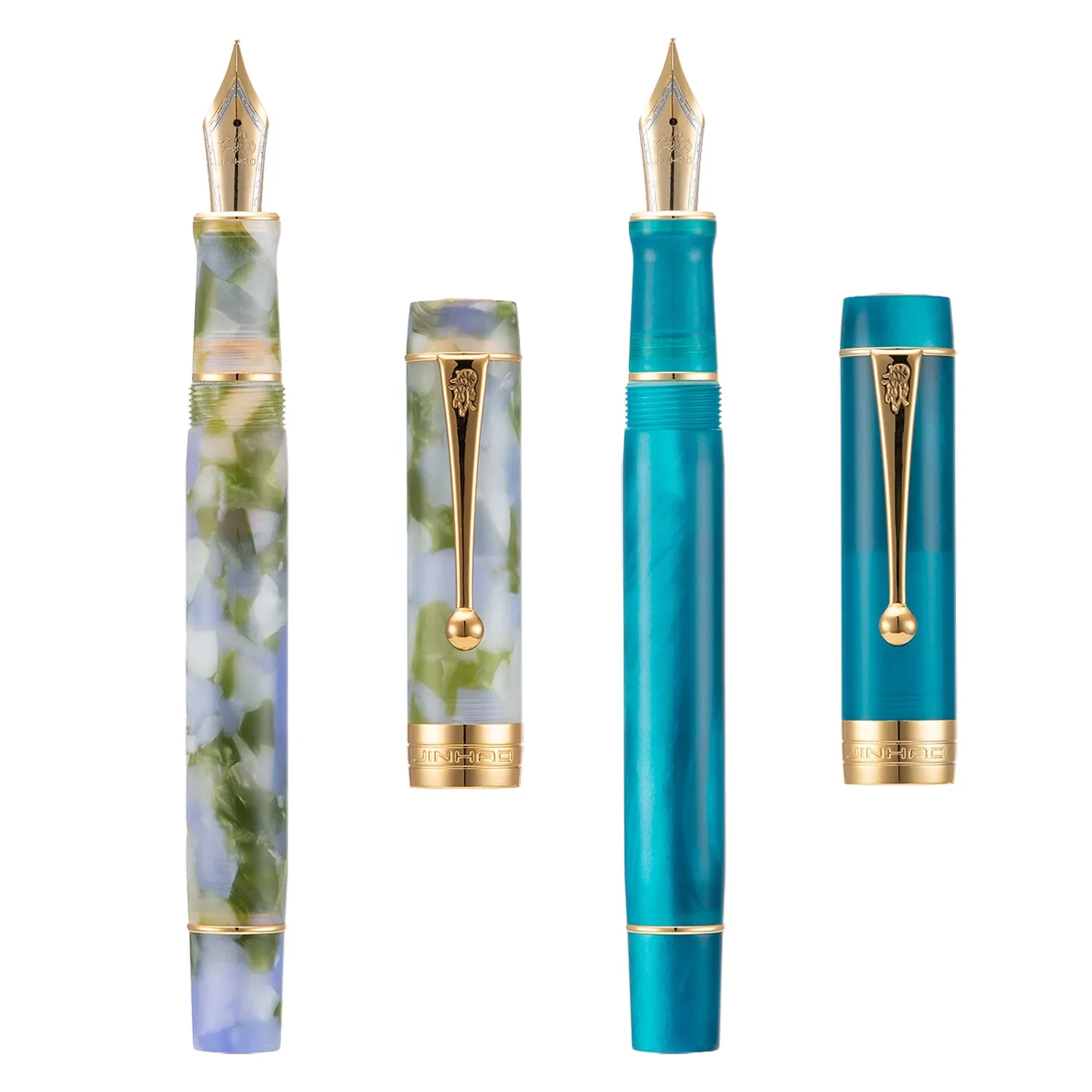 Pennen kleurrijke jinhao 100 acryl fontein pen mooie geschenk pen ef/f/m/gebogen nib converter schrijven business office school inkt pen